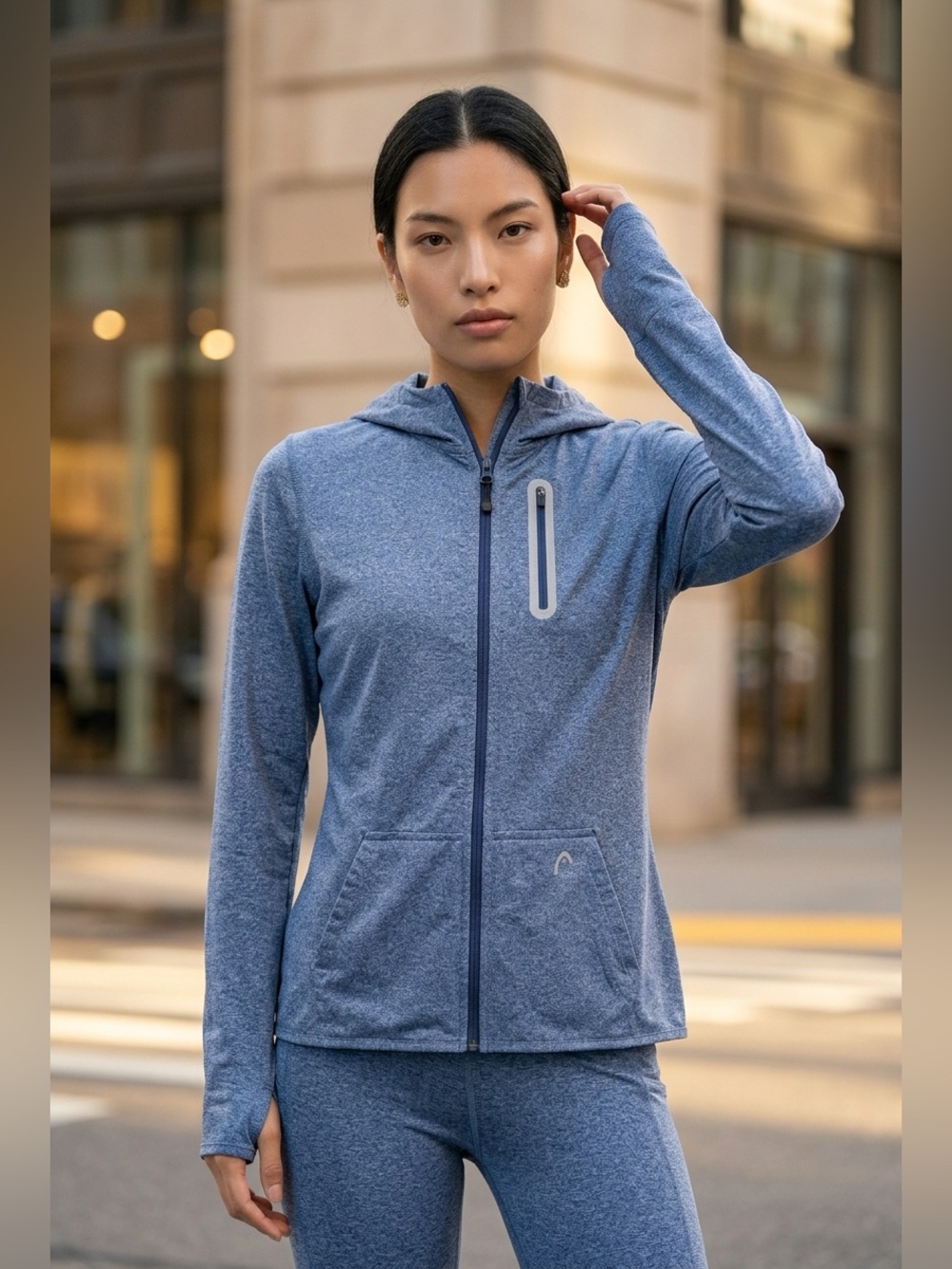 Women's Blue Head Zip-Up Jacket- Size Small RN# 117927